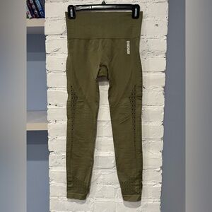 Gymshark Energy Seamless Olive Green‎ Leggings Women’s Size Small